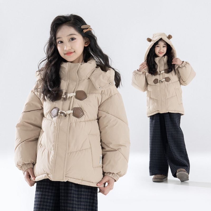【时尚百搭连帽棉衣】女童棉服冬季中大童装洋气保暖儿童户外棉服