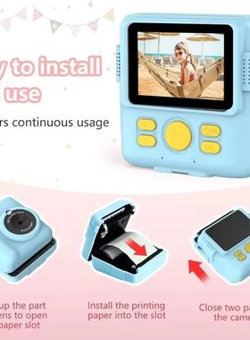 Portable Instant Print Camera for Kids - 1080P HD Video Came
