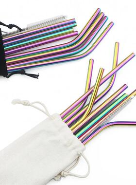 Metal Drinking Straw  Stainless Steel Colorful Straws Reusab
