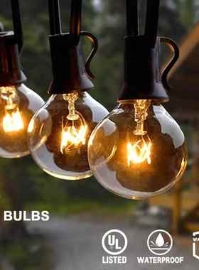 50Ft Patio String Light Outdoor Garland Lights Festoon G40 G
