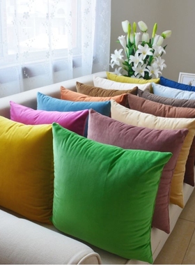 Solid-colored throw pillows Pink Cushions velvet backrest