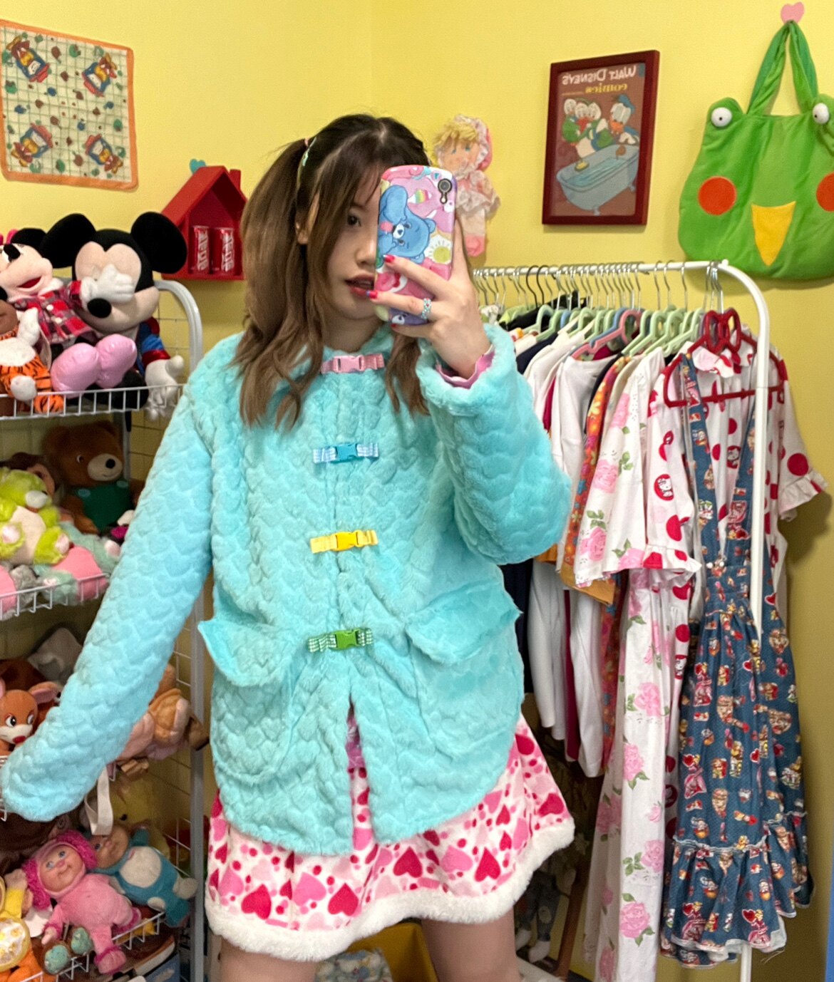 爱心毛绒原宿少女感古着日系外套