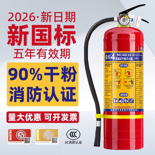 10个装2026新国标干粉灭火器4kg