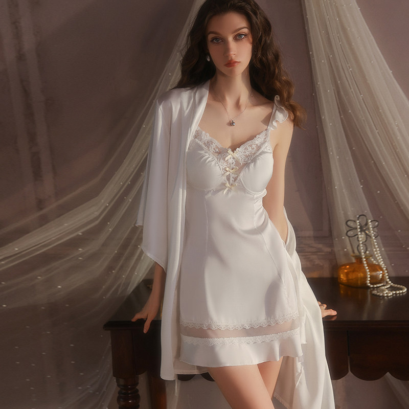 2026新款睡衣性感女款夏季冰丝纯欲美背吊带胸垫睡裙高级感小个子