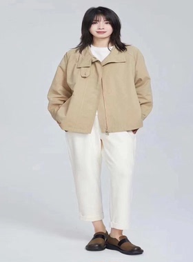 翠色嘉人2026春季通勤文艺斗篷款宽松休闲大码外套风衣上衣84019