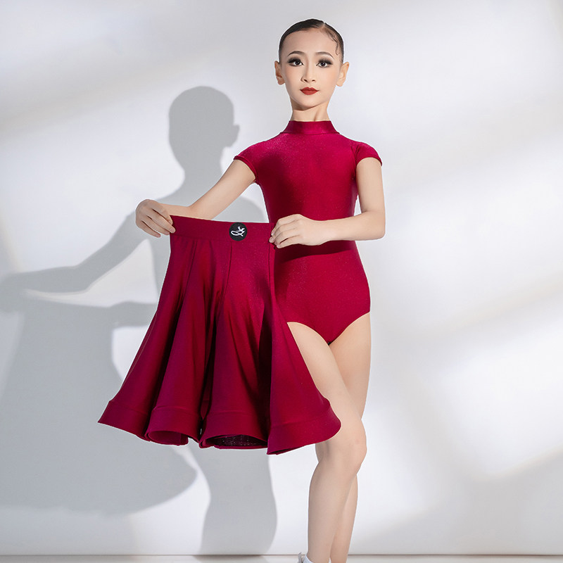 2026新款拉丁舞比赛服女童专业标准规定赛服短袖儿童拉丁舞蹈服