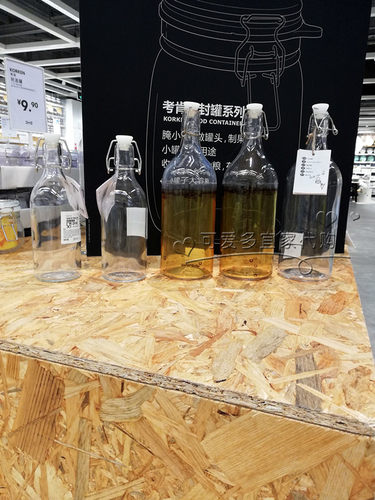 宜家考肯密封玻璃瓶泡酒瓶DIY酿酒果汁瓶酵素附塞水瓶子国内代购