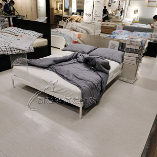 宜家代购克勒普斯塔床架白铁艺床现代简约时尚双人床