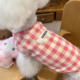 狗狗夏季 透气小型犬比熊泰迪马尔济斯 衣服格子背心吊带防晒薄款