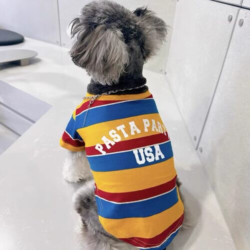 宠物衣服小狗狗夏天背心款薄款条纹款约克夏泰迪比熊可爱猫咪衣服