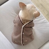 法斗衣服巴哥衣服宠物狗狗马甲加绒加厚保暖秋冬外套熊猫衣服刺绣