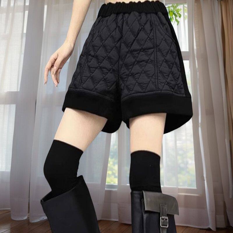 2025秋冬新款加绒加厚夹棉短裤子女高腰复古休闲减龄外穿靴裤潮流,女装/女士精品,休闲裤,淘宝优惠券,粉丝福利购,淘宝优惠卷