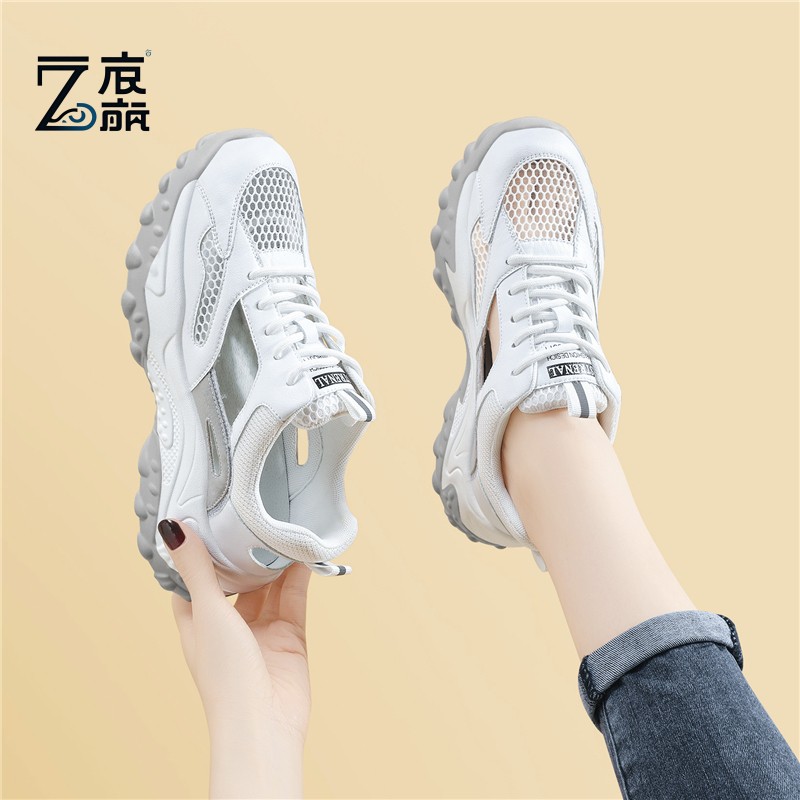 莆田纯原包头运动凉鞋女厚底2025夏季新款增高镂空女款外穿真皮小