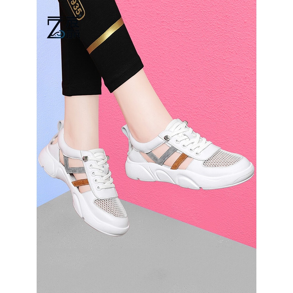 莆田纯原运动凉鞋女鞋2025年新款夏季软底舒适轻便跑步平底鞋镂空