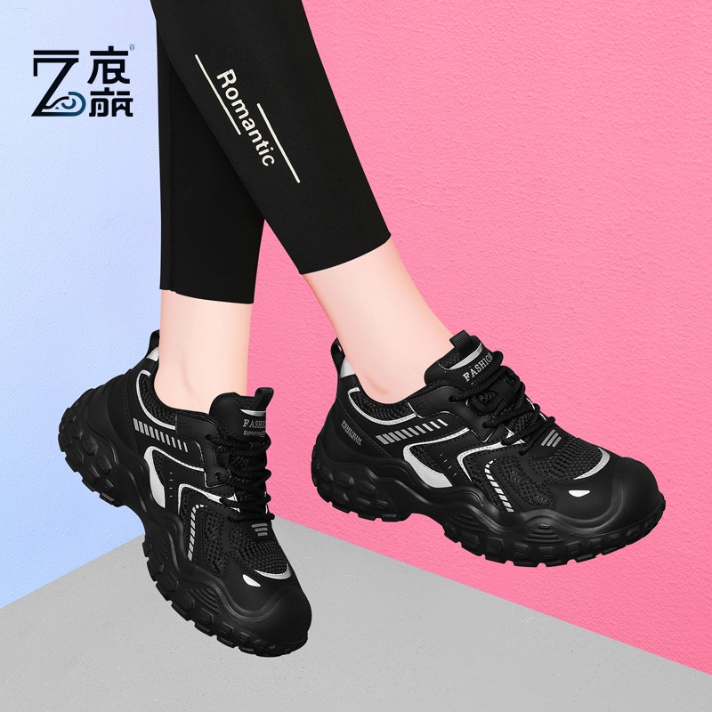 莆田纯原轮胎厚底老爹鞋女2025春季新款网红潮酷超火显脚小户外登