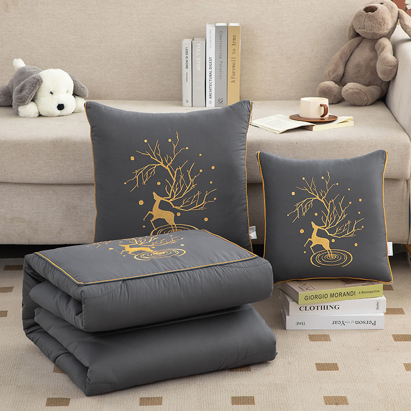 全棉两用抱枕被子可折叠汽车靠垫沙发办公室午休二合一枕头空调被