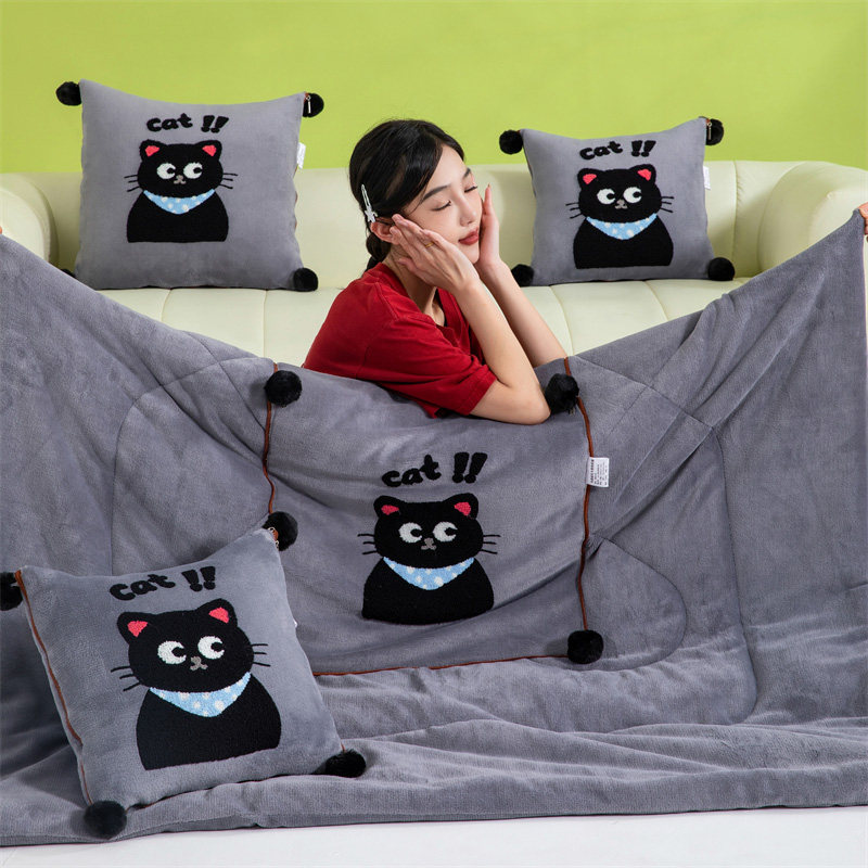 两用抱枕被加厚卡通小猫咪二一车载靠垫办公室午休一体被,居家布艺,抱枕被,淘宝优惠券,粉丝福利购,淘宝优惠卷