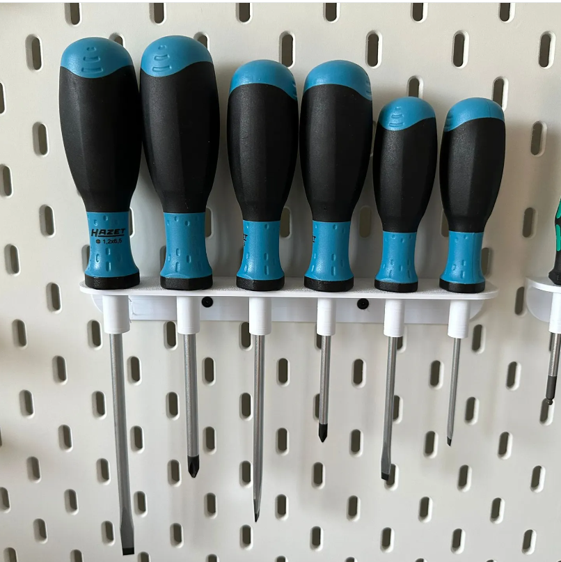 螺丝刀收纳支架多色可选适用于宜家SKADIS洞洞板配件可改圆孔方孔