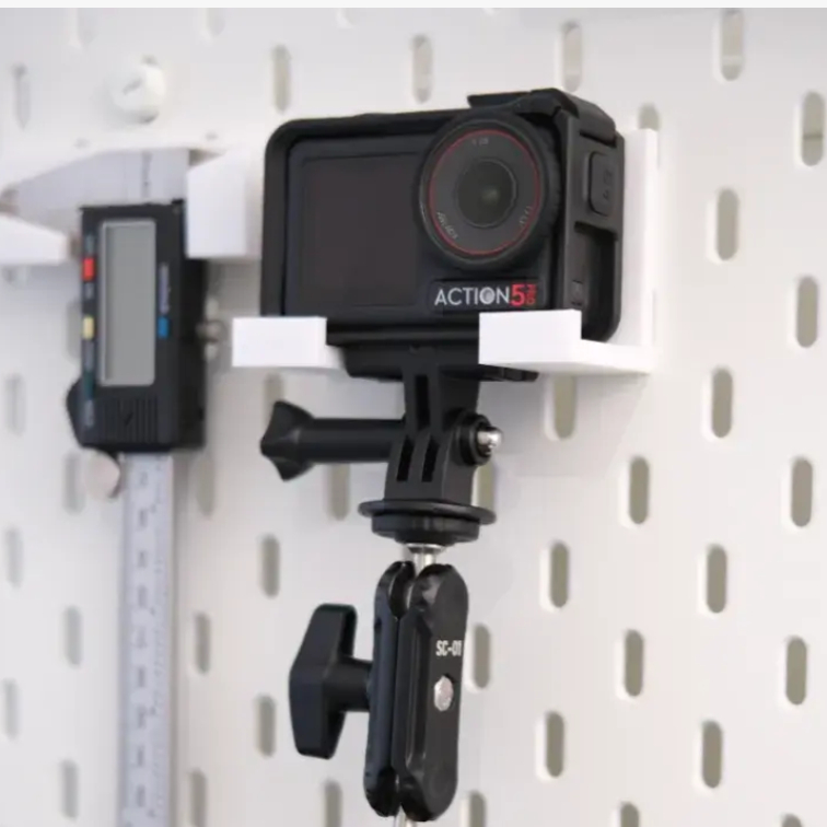 大疆DJI Action 5 Pro收纳适用宜家SKADIS洞洞板配件可改方孔圆孔