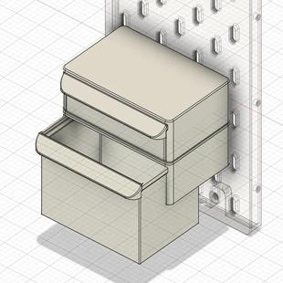 3D适用宜家SKADIS斯考迪斯 金属圆孔洞洞板配件 抽屉收纳杂物盒