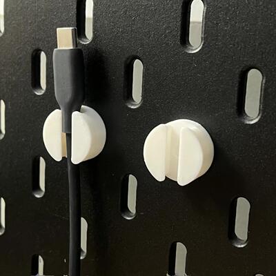 3D打印 宜家SKADIS斯考迪斯 金属圆孔洞洞板配件 极简线缆支架
