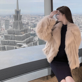 「少量现货」韩雨嘉狐狸毛皮草女冬高级感托斯卡纳毛毛外套上衣