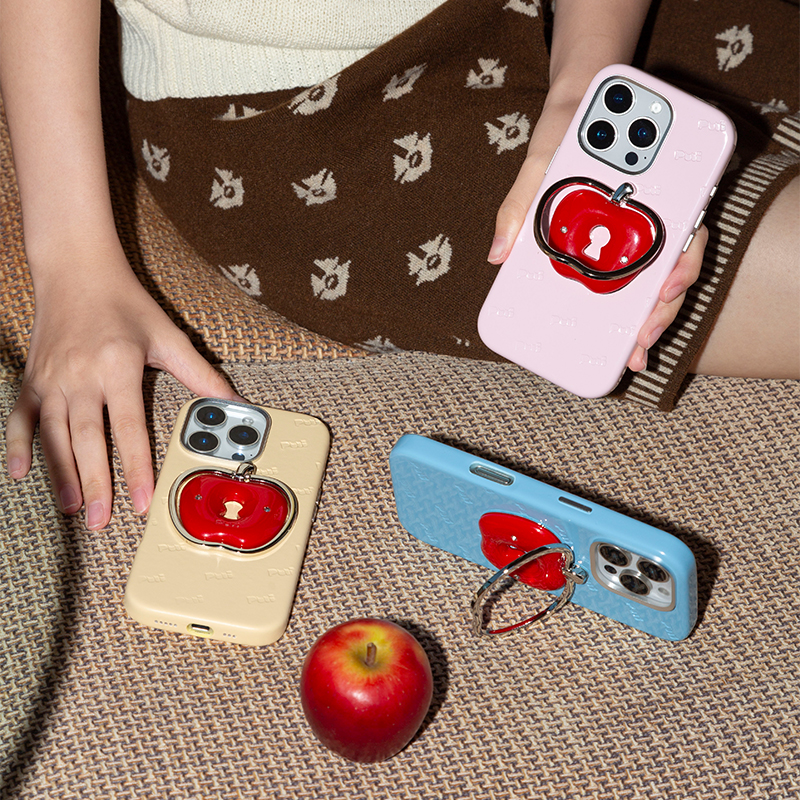 Puui原创适用苹果16pro可爱马卡龙15pro手机壳16promax苹果17promax纯色简约17pro全包16/15带支架ins手机壳