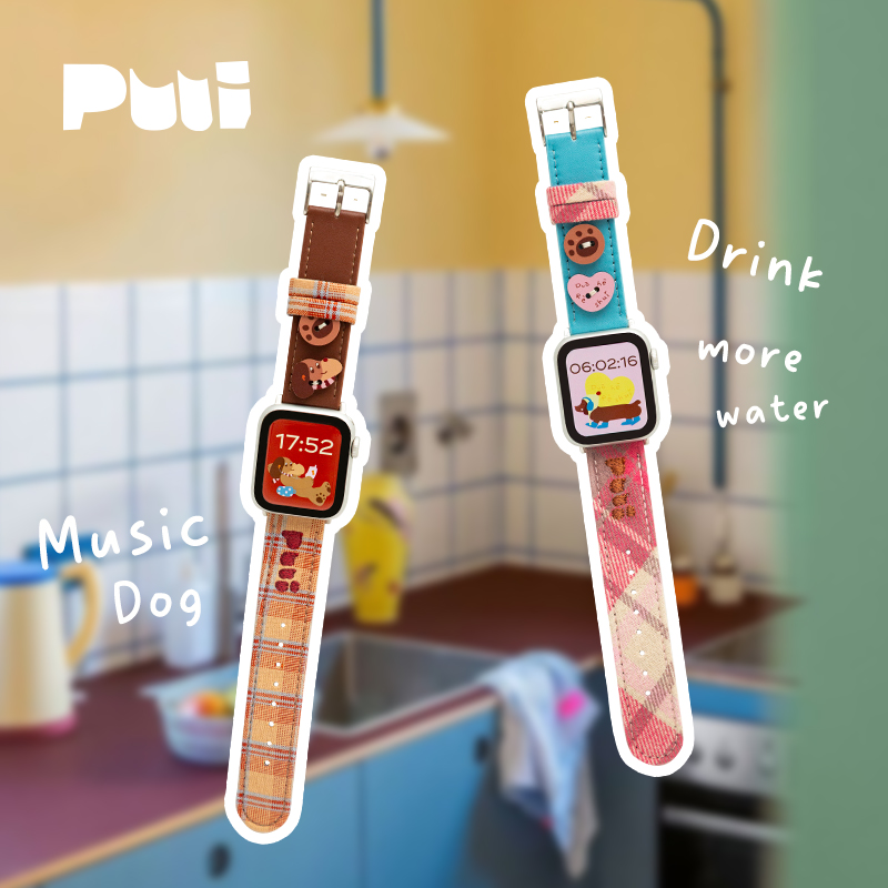 Puui原创适用Applewatch苹果S10手表iwatch8可爱S9表带7/6代卡通