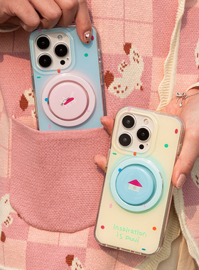 Puui原创适用苹果15pro磁吸手机壳春夏16promax小清新16pro手机壳苹果15promax可爱17promax苹果17手机壳ins