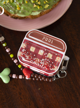 Puui原创适用airpodspro保护套123代红棕气囊少女无线耳机壳创意网红趣味少女ins