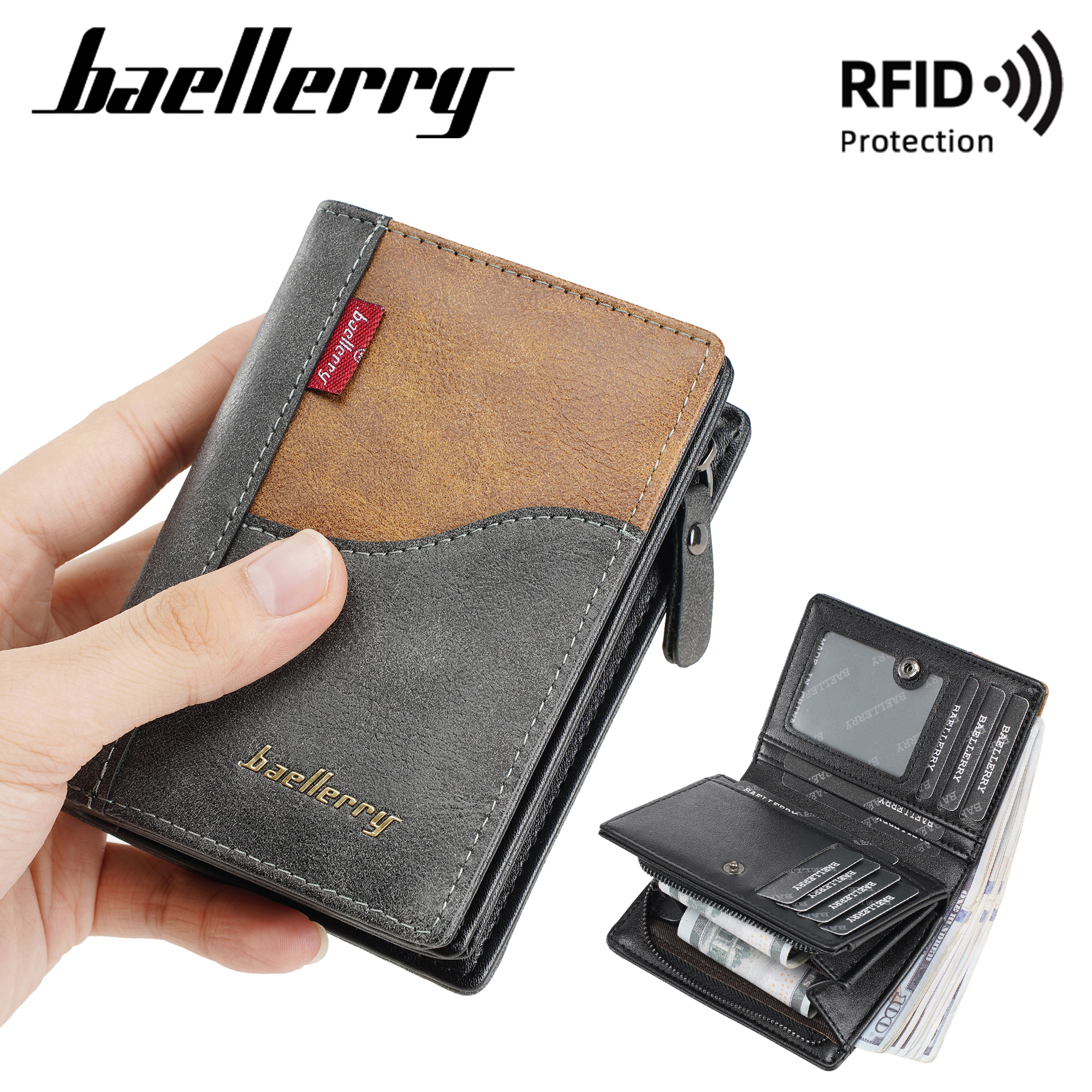 钱包男士短款多卡位多功能皮夹潮