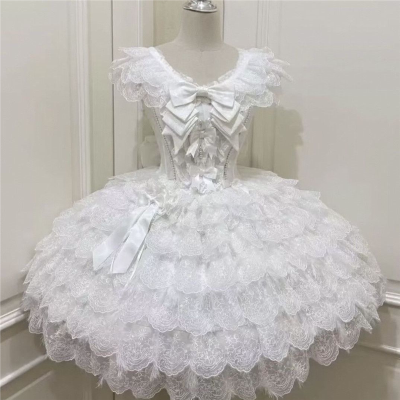 千堆雪白色甜美洛丽塔公主裙