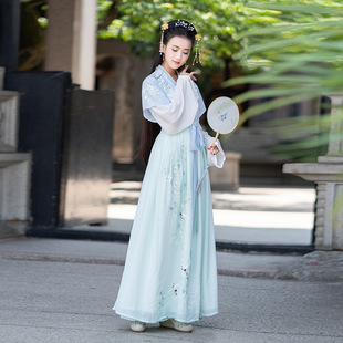 出租半壁改良魏晋汉服春夏秋仙气飘逸古风全套演出服大学生毕业