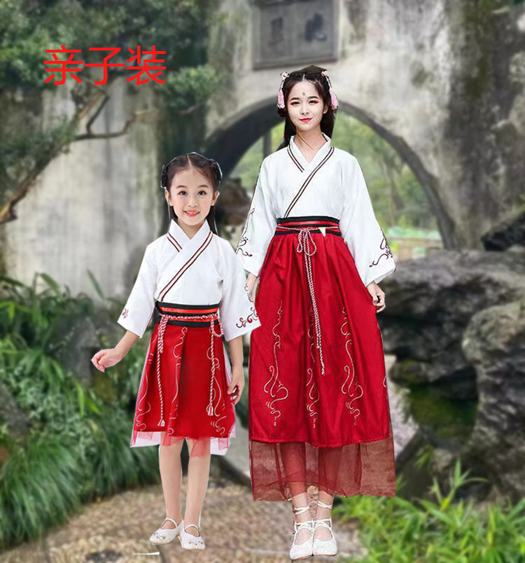 出租新款改良儒裙汉元素汉服女红古装汉服女束腰超仙广袖礼服