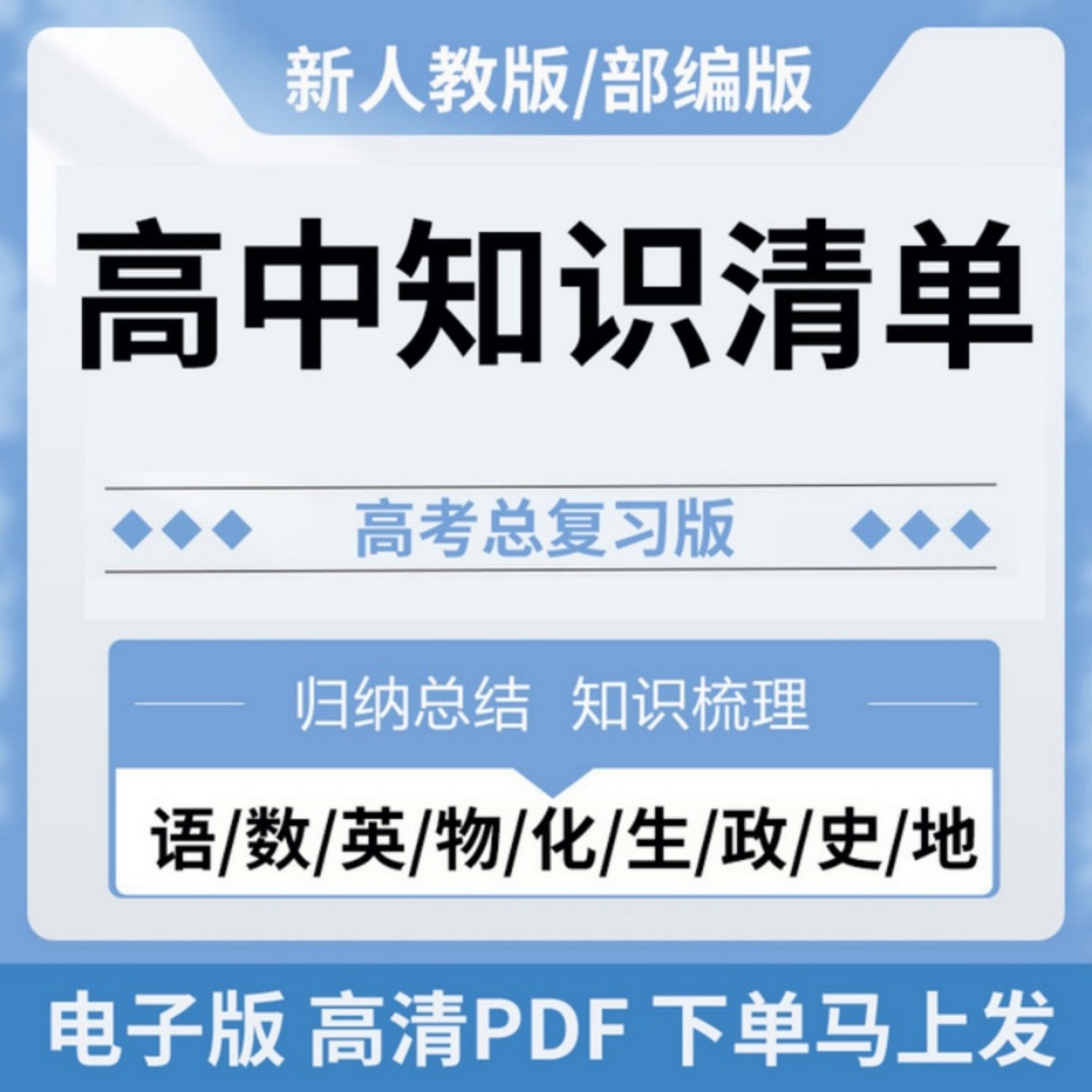 高中高考复习资料知识清单电子版语文数学英语物理化学生物政治全
