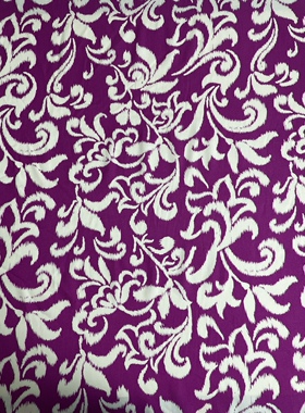 G60夏季紫色底印花梭织棉绸布头 柔软垂坠透气连衣裙上衣旗袍面料