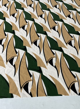 D755夏季几何印花时尚弹力雪纺布头柔软透气垂坠裙子上衣旗袍面料