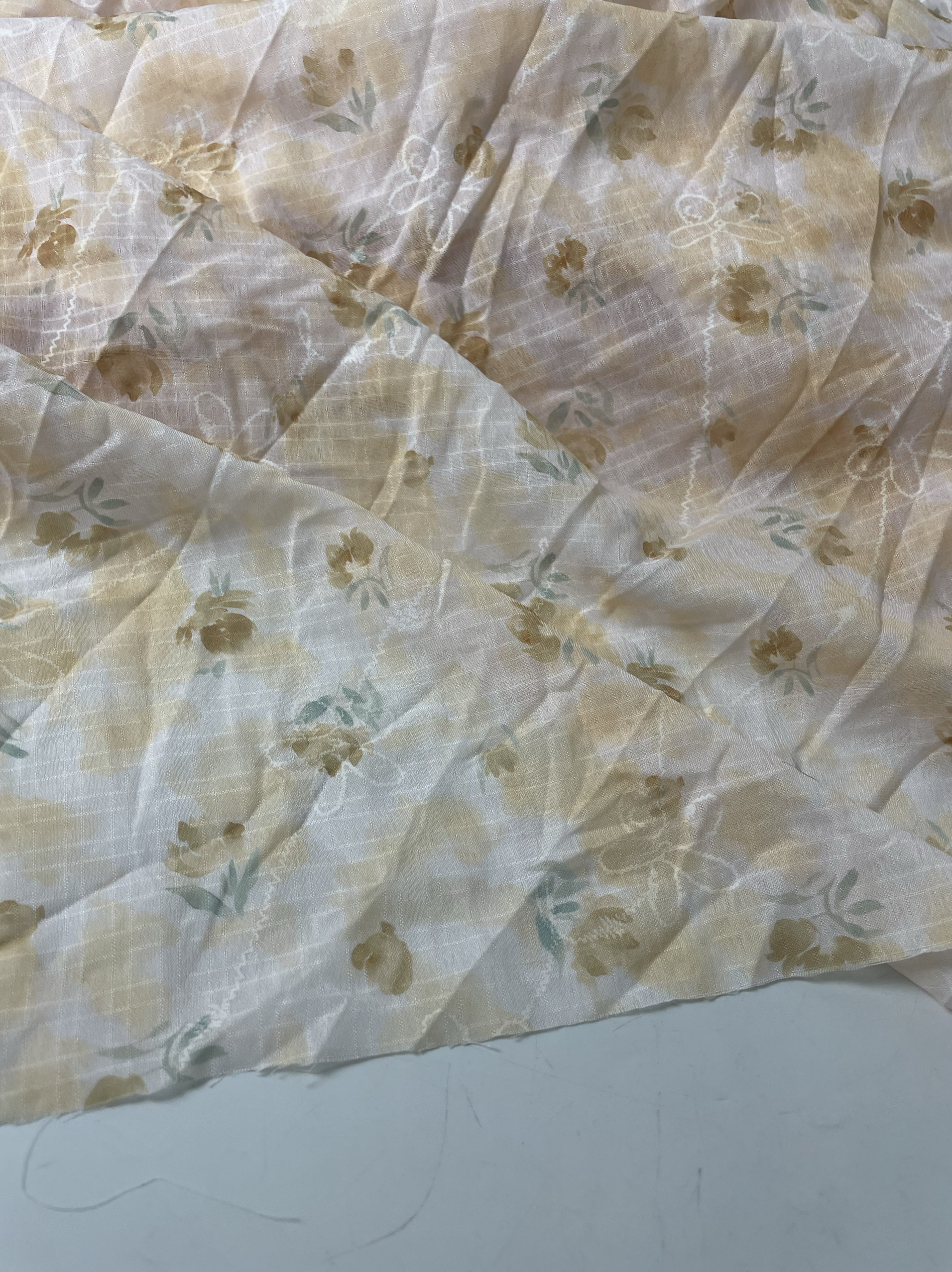 G577夏季小格子印花雪纺布头柔软垂坠透气连衣裙上衣工厂剩余面料