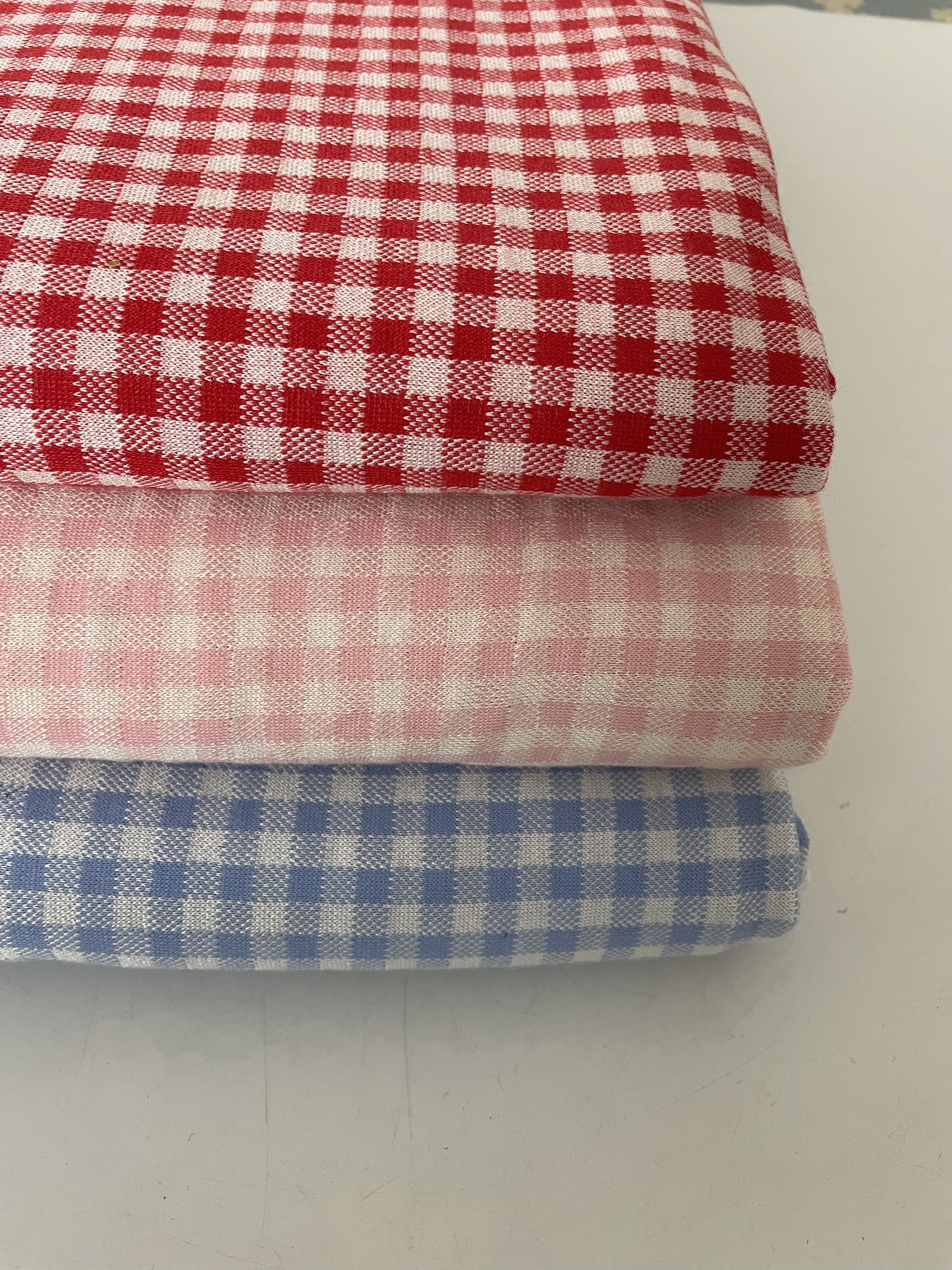 秋季小格子色织格子全棉针织连衣裙上衣布料diy手工制作