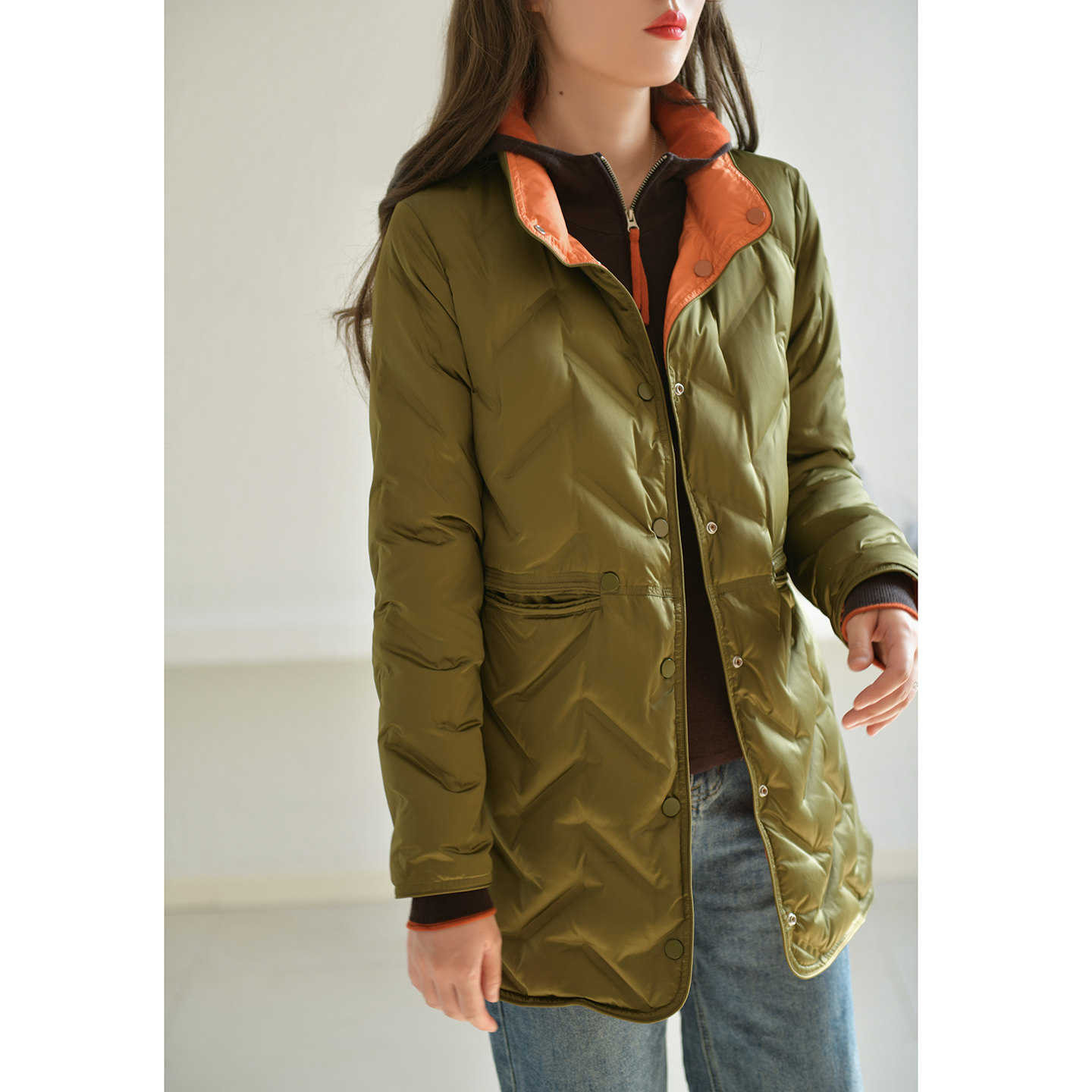 GESGOO轻薄双面穿95白鹅绒羽绒服女2025新款冬季立领保暖外套百搭,女装/女士精品,羽绒服,淘宝优惠券,粉丝福利购,淘宝优惠卷