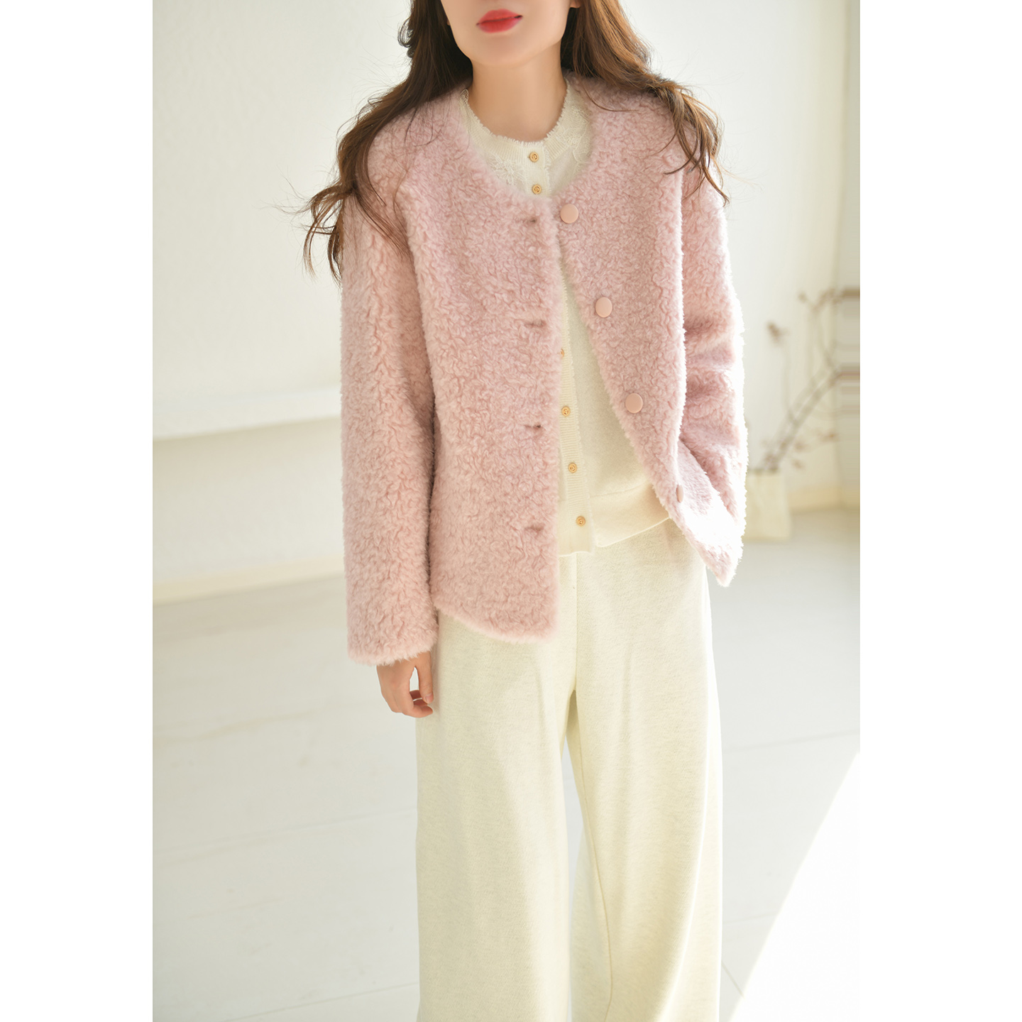 GESGOO羊毛颗粒绒皮毛一体外套