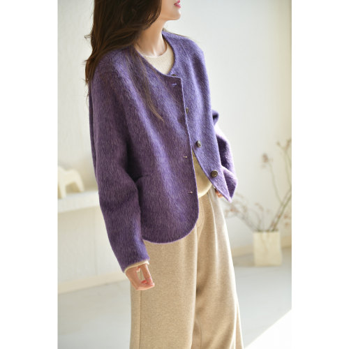 GESGOO简约气质双色双面呢大衣