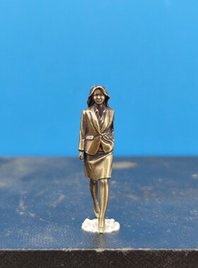 黄铜商务OL职业装美女白领人偶模型手办微景观微缩1:43可上色小人