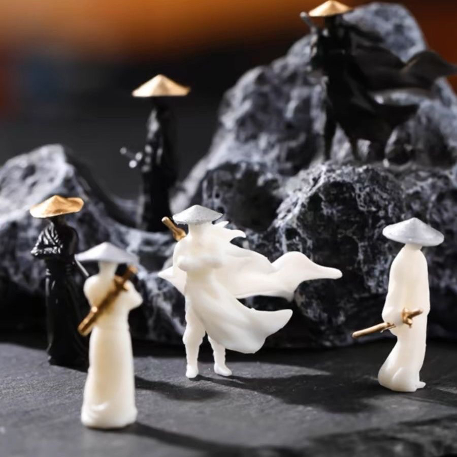 江湖故人古风侠客小摆件假山水陆缸微景观文创造景DIY微缩小人物