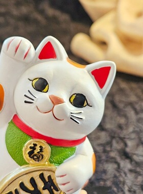日式招财猫家居摆件新款礼品创意树脂室内客厅diy床头装饰品潮玩