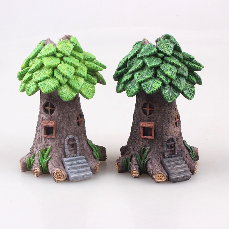 仿真苔藓摆件庭院树屋DIY迷你花园装饰品景观雕塑创意树脂工艺品