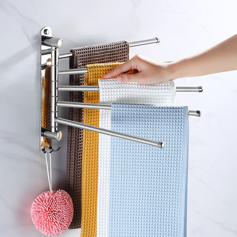 304不锈钢旋转洗手间壁挂毛巾杆