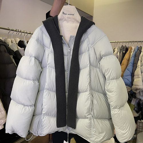 2025新款云朵泡芙羽绒服恨针织帽