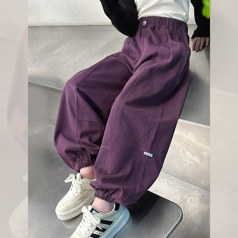 女孩儿童网红宽松工装裤子女童洋气休闲裤大童装长裤2025春秋新款
