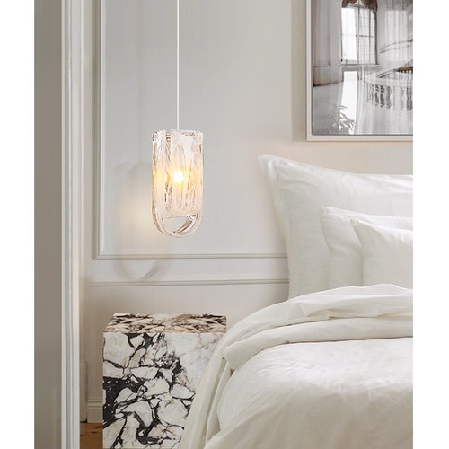 凯乔 云雾小吊灯 法式轻奢卧室床头吊线灯奶油风设计师2024新款